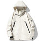 Outdoor Waterproof Windproof Solid Zipper Hooded Jacket