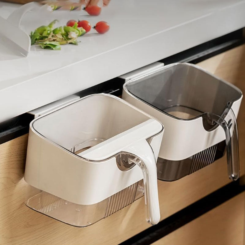 Multi-Functional Wall-Mounted Kitchen Trash Can with Scraper