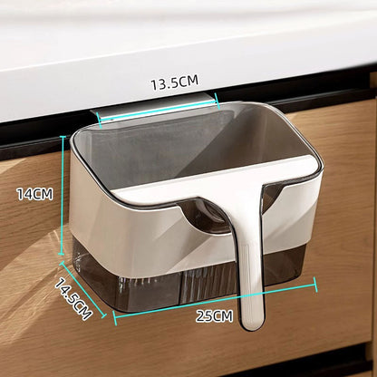 Multi-Functional Wall-Mounted Kitchen Trash Can with Scraper