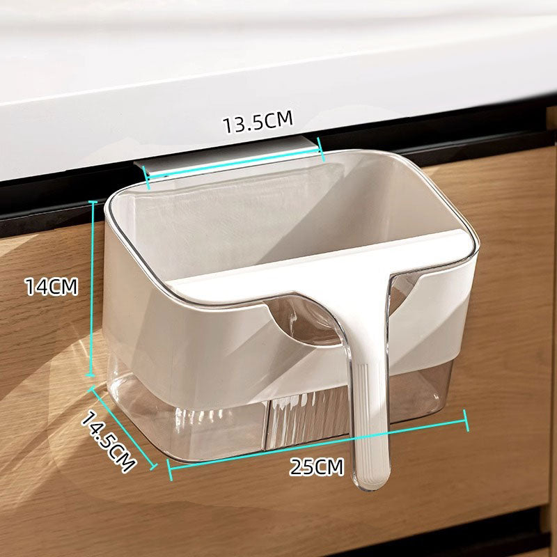 Multi-Functional Wall-Mounted Kitchen Trash Can with Scraper