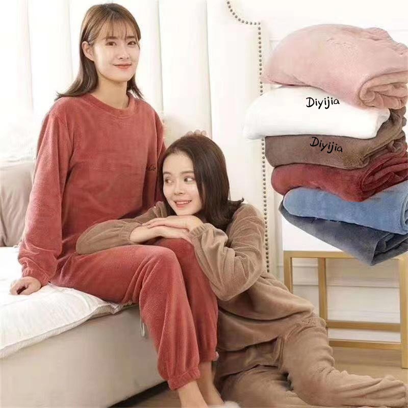 Women’s Loose Warm Coral Plush Pajamas Set
