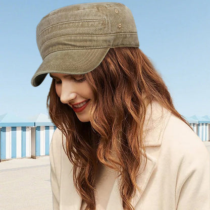 🧢 LIMITED-TIME 50% OFF! ✨ Flat-Top Duckbill Cap – Fashionable, Breathable, Distressed