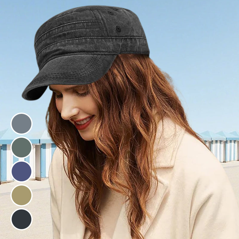 🧢 LIMITED-TIME 50% OFF! ✨ Flat-Top Duckbill Cap – Fashionable, Breathable, Distressed