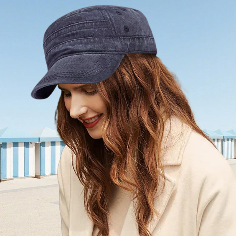 🧢 LIMITED-TIME 50% OFF! ✨ Flat-Top Duckbill Cap – Fashionable, Breathable, Distressed