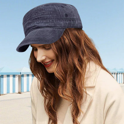 🧢 LIMITED-TIME 50% OFF! ✨ Flat-Top Duckbill Cap – Fashionable, Breathable, Distressed