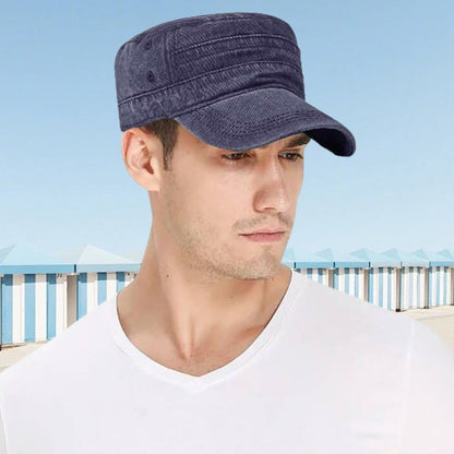 🧢 LIMITED-TIME 50% OFF! ✨ Flat-Top Duckbill Cap – Fashionable, Breathable, Distressed