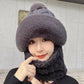 Women's Winter Warm Windproof Plush Scarf Hat