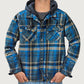 Quilted lined plaid jacket with hood for men
