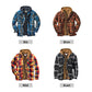 Quilted lined plaid jacket with hood for men