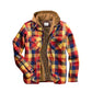 Quilted lined plaid jacket with hood for men