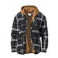 Quilted lined plaid jacket with hood for men