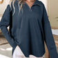 Women's fashion half-zip long-sleeved hooded sweatshirt