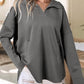 Women's fashion half-zip long-sleeved hooded sweatshirt
