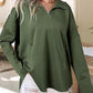 Women's fashion half-zip long-sleeved hooded sweatshirt