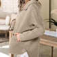 Women's fashion half-zip long-sleeved hooded sweatshirt