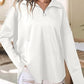 Women's fashion half-zip long-sleeved hooded sweatshirt