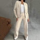 🌟 Women's simple fashion two-piece set easy fit - zipper jacket and wide-leg pants 🌟