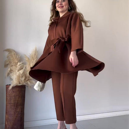 💖Women's Elegant Solid Top & Pants Two-Piece Set