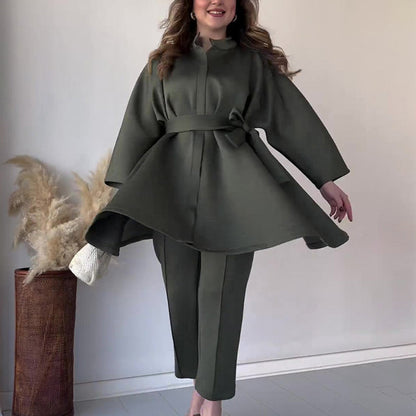 💖Women's Elegant Solid Top & Pants Two-Piece Set