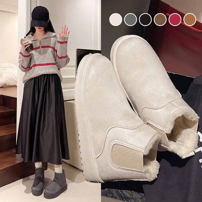 🔥Women's Solid-Color Thick-Sole Warm Snow Boots
