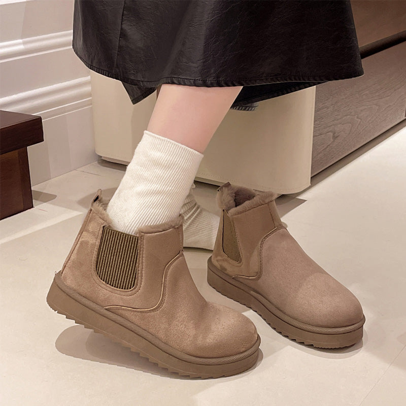 🔥Women's Solid-Color Thick-Sole Warm Snow Boots