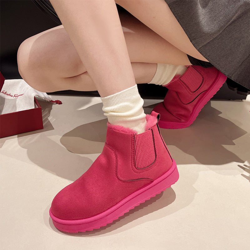 🔥Women's Solid-Color Thick-Sole Warm Snow Boots