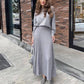🛒Women's Round-Neck Top ＆ Pleated Skirt 2-Piece Set🛍️