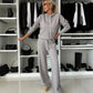Casual Hooded Sweatshirt 2 Piece Set