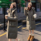 Women's Mid-Length Warm Windproof Quilted Puffer Coat With Hood