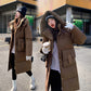 Women's Mid-Length Warm Windproof Quilted Puffer Coat With Hood