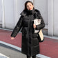 Women's Mid-Length Warm Windproof Quilted Puffer Coat With Hood