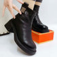 Women's Plush Zipper Chunky Ankle Boots