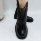 Women's Plush Zipper Chunky Ankle Boots