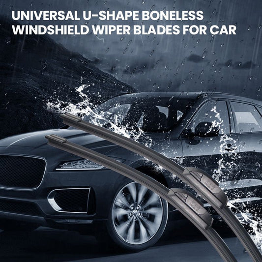 Universal U-Shape Boneless Windshield Wiper Blades for Car [1 Pair]