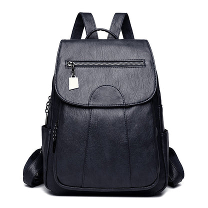 Women's Anti-Theft Leather Backpack