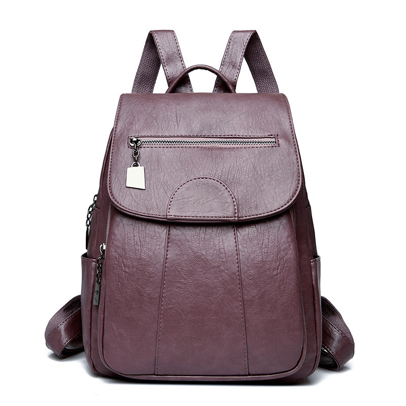 Women's Anti-Theft Leather Backpack