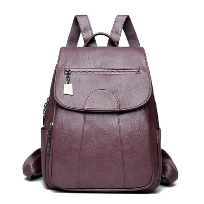 Women's Anti-Theft Leather Backpack