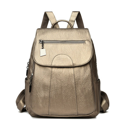 Women's Anti-Theft Leather Backpack