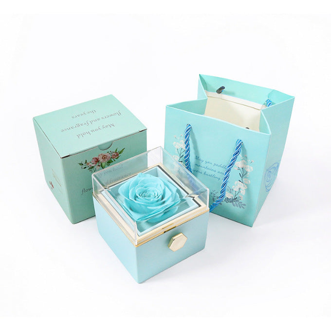 Eternal Rose Box - W/Engraved Necklace & Artificial Rose