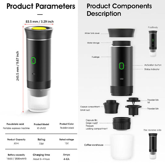 Rechargeable Portable Capsule Coffee Maker ❄️