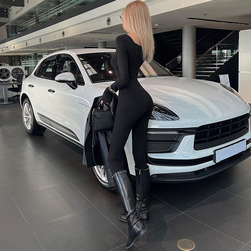 💖Slim Fit Long Sleeve Zip Jumpsuit