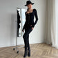 💖Slim Fit Long Sleeve Zip Jumpsuit
