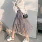 Women’s Elegant Irregular Layered Ruffles Long Skirt