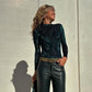 Women's Embroidered Bodysuit Long Sleeve Top