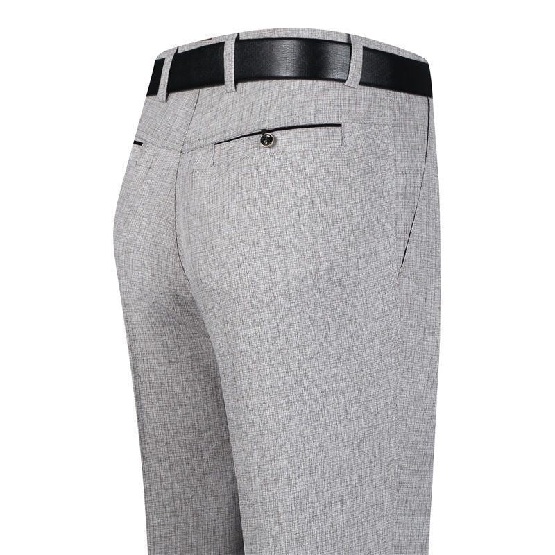 Middle-aged And Elderly Silk Linen Casual Suit Pants