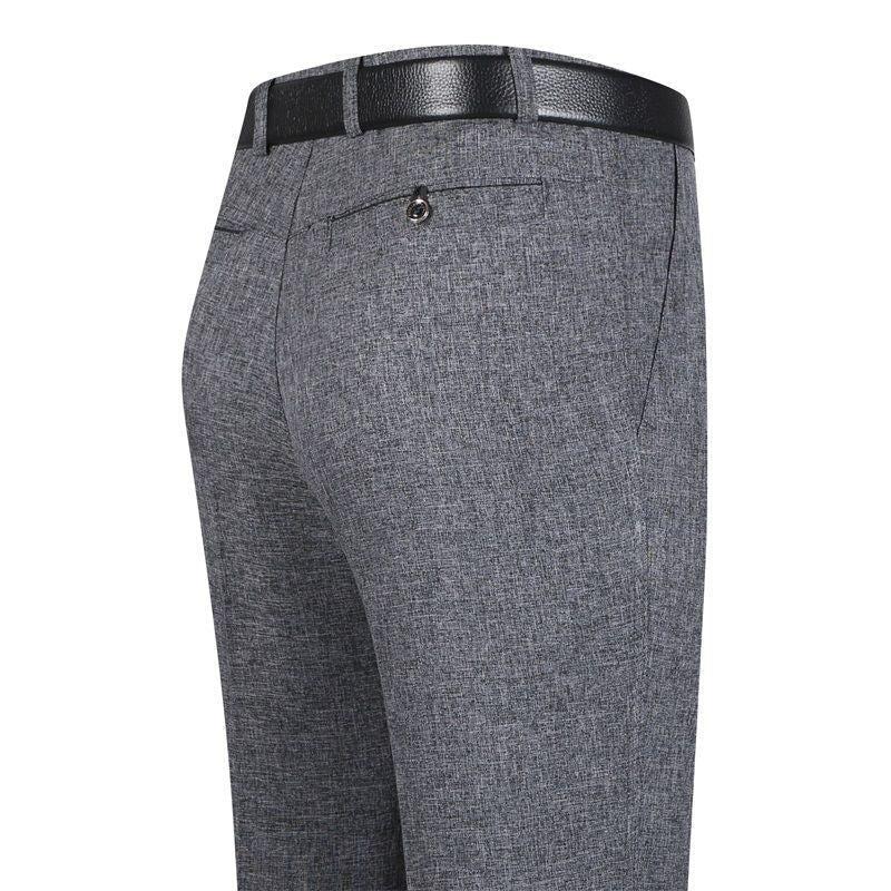 Middle-aged And Elderly Silk Linen Casual Suit Pants