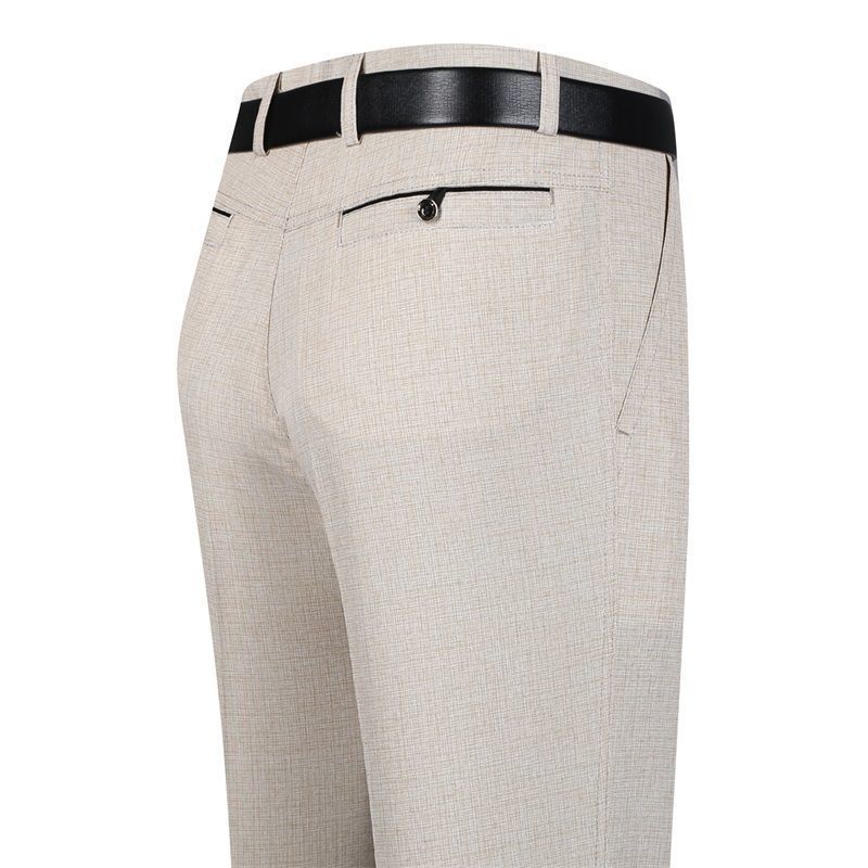Middle-aged And Elderly Silk Linen Casual Suit Pants