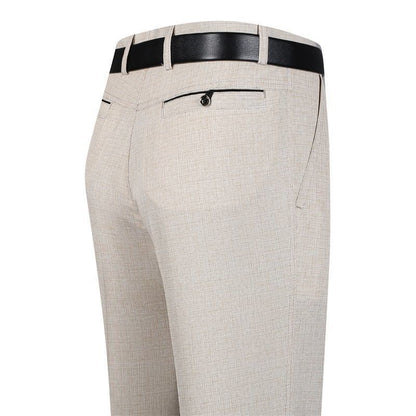 Middle-aged And Elderly Silk Linen Casual Suit Pants
