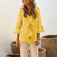 🎉What should I wear tomorrow?🛍️Women's Ruffle Collar Blouse with Bell Sleeves
