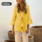 🎉What should I wear tomorrow?🛍️Women's Ruffle Collar Blouse with Bell Sleeves